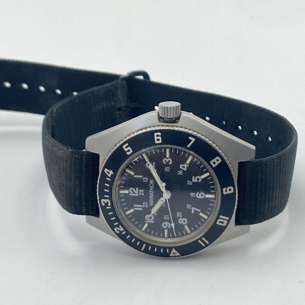 Marathon Gallet & Co Men's Watch Military 41mm Silver Tone 211 New Battery 1990 - Picture 11 of 16